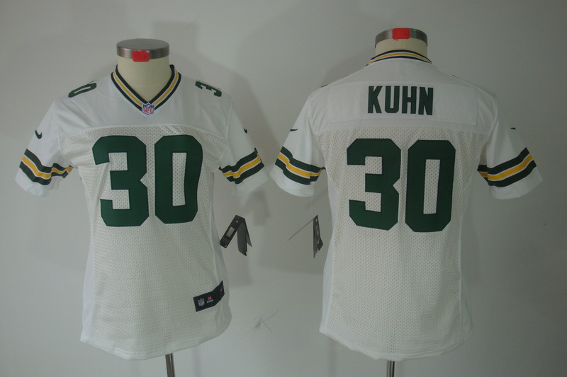 Nike Packers 30 Kuhn White Women Elite Jerseys