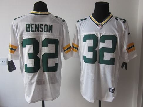 Nike Packers 32 Benson White Elite Jerseys