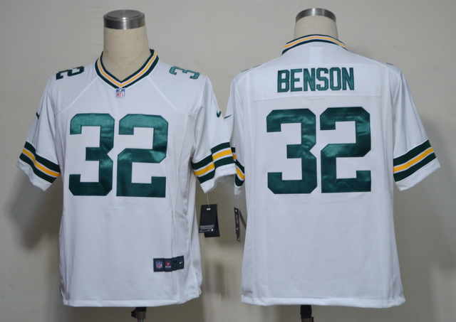 Nike Packers 32 Benson White Game Jerseys