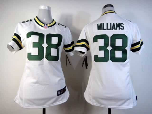 Nike Packers 38 Williams White Women Game Jerseys