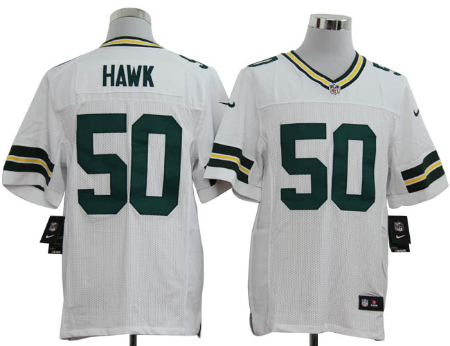 Nike Packers 50 HAWK White Elite Jerseys