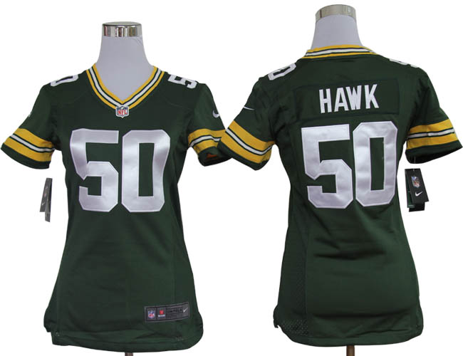 Nike Packers 50 Hawk Grren Game Women Jerseys