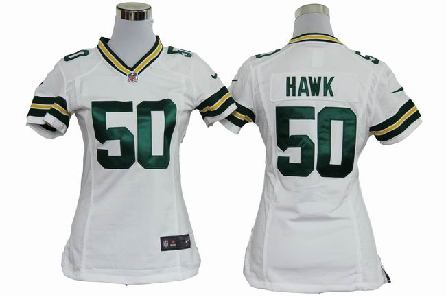 Nike Packers 50 Hawk White Game Women Jerseys