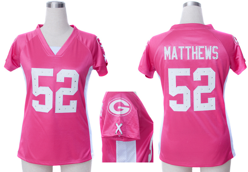 Nike Packers 52 Mantthews Pink Women Draft Him II Top Jerseys