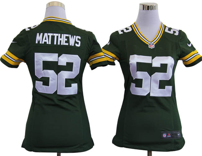 Nike Packers 52 Matthews Green Women Game Jerseys