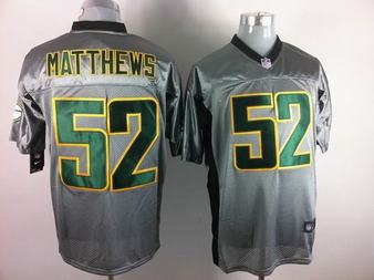 Nike Packers 52 Matthews Grey Elite Jerseys