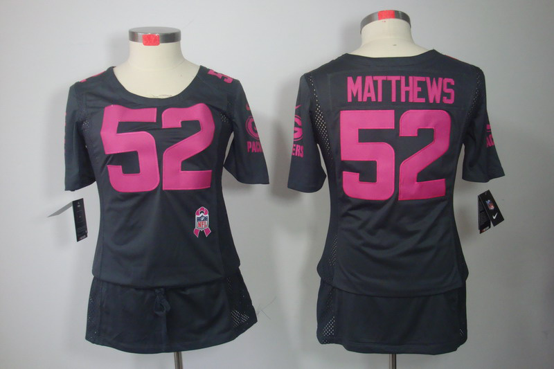 Nike Packers 52 Matthews Grey Women Elite Skirts