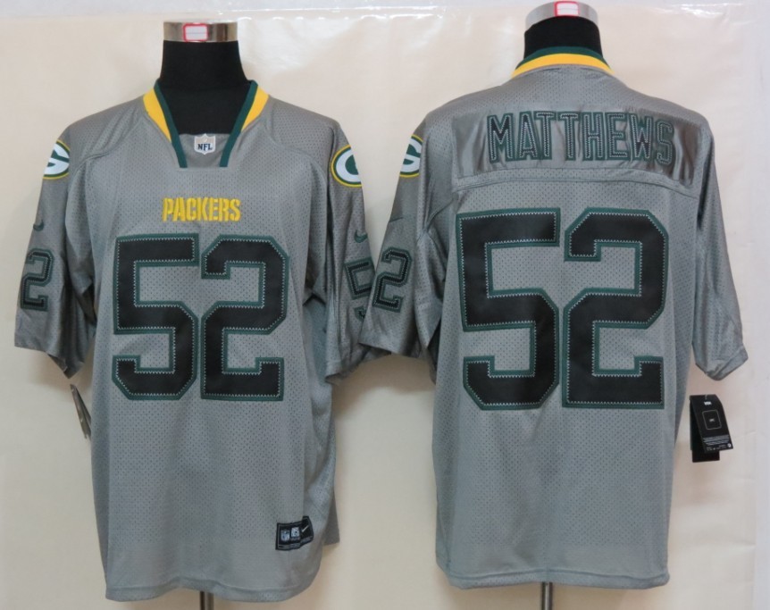 Nike Packers 52 Matthews Lights Out Grey Elite Jerseys - Click Image to Close