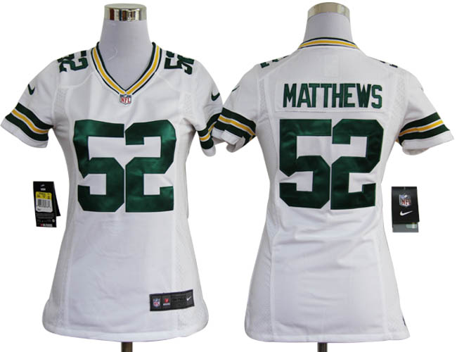 Nike Packers 52 Matthews White Women Game Jerseys