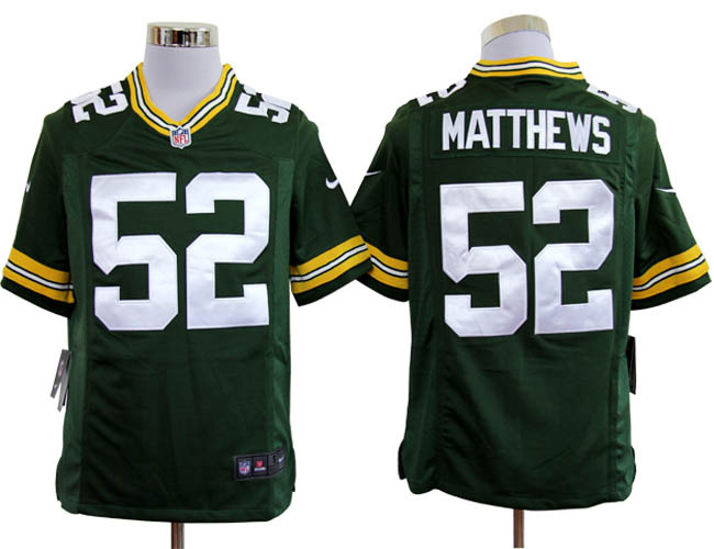 Nike Packers 52 Matthews green Game Jerseys