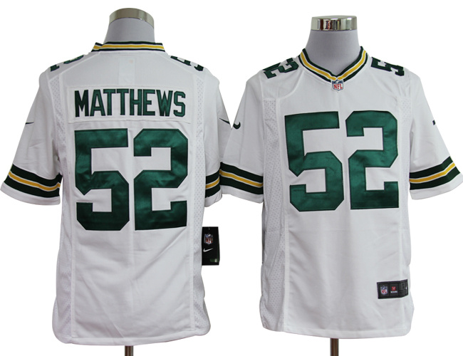 Nike Packers 52 Matthews white Game Jerseys
