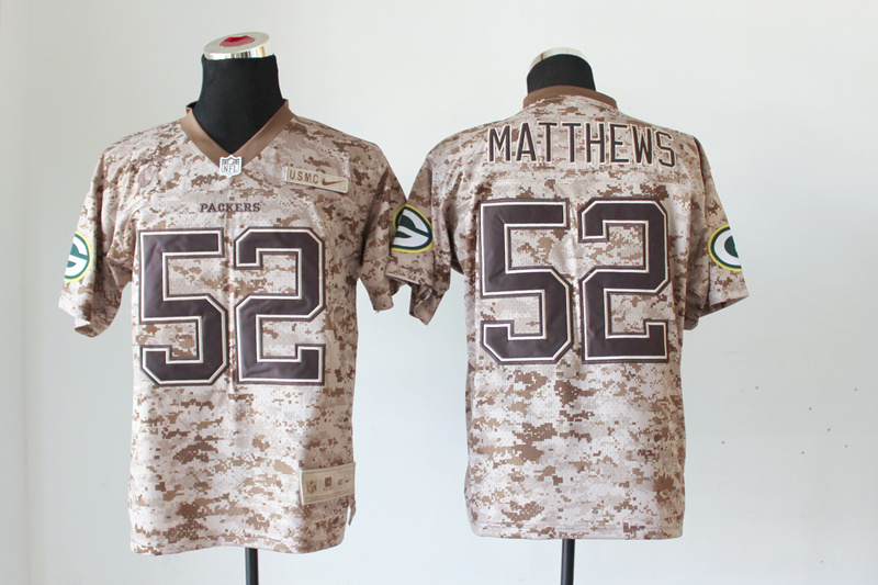Nike Packers 52 Matthews US Marine Corps Camo Elite Jerseys