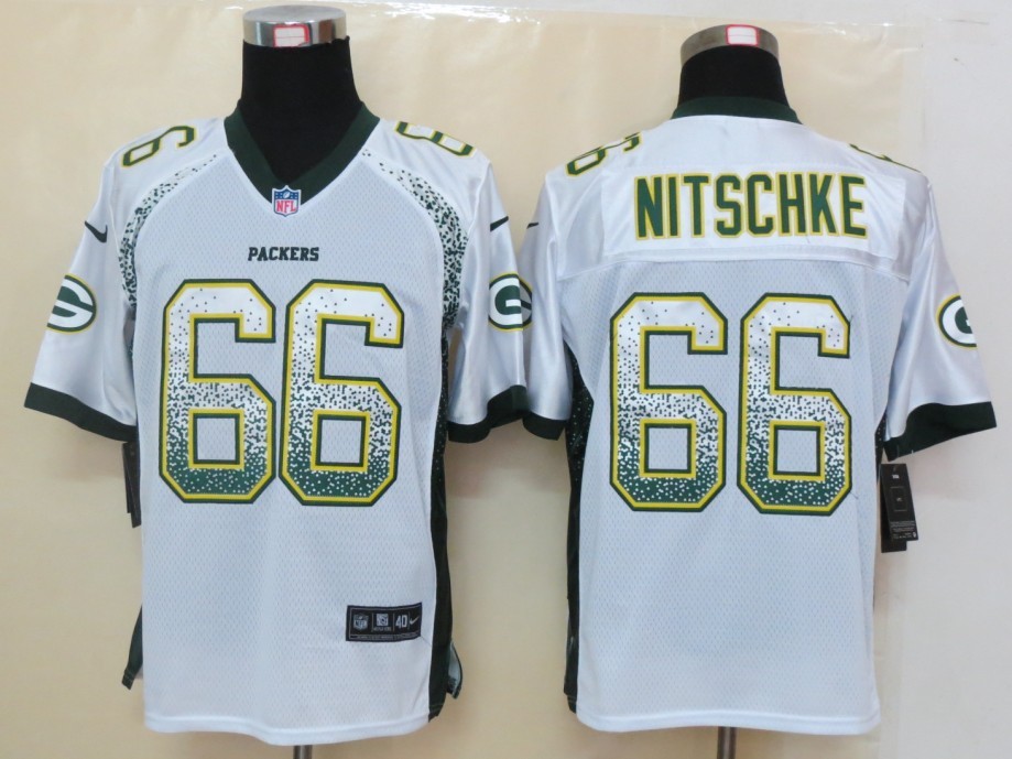 Nike Packers 66 Nitschke White Elite Drift Jersey