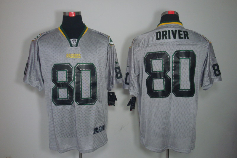 Nike Packers 80 Driver Lights Out Grey Elite Jerseys
