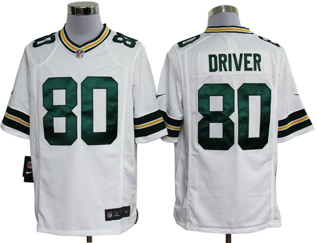 Nike Packers 80 Driver white Game Jerseys