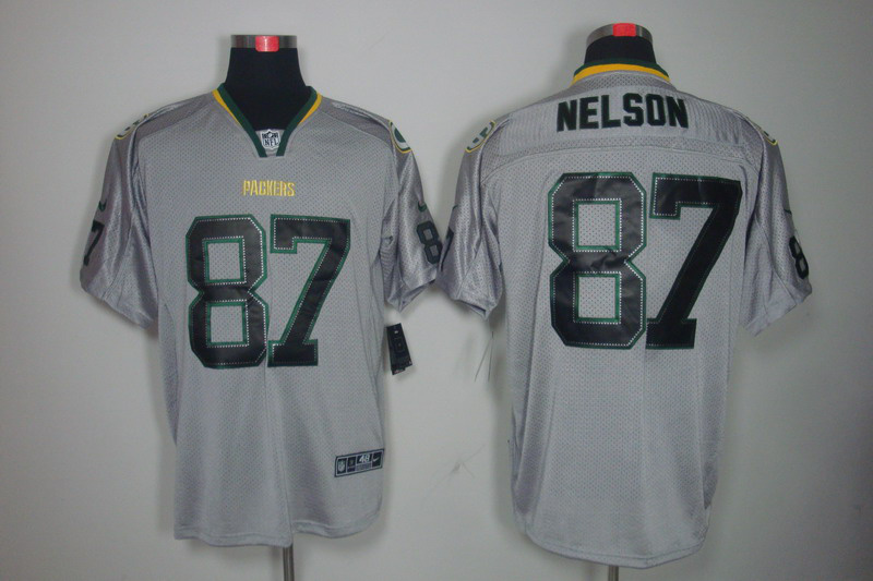Nike Packers 87 Nelson Lights Out Grey Elite Jerseys