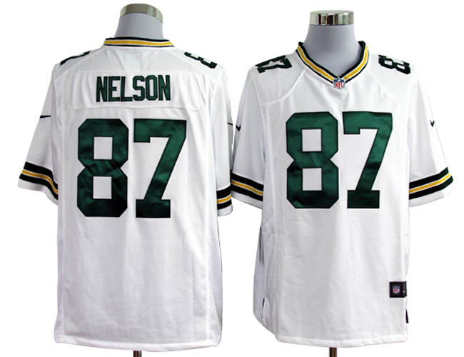 Nike Packers 87 Nelson white Game Jerseys