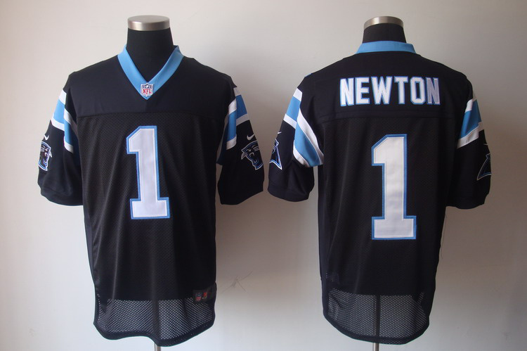 Nike Panthers 1 Newton Black Elite Jersey