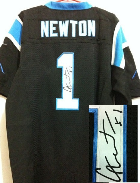 Nike Panthers 1 Newton Black Signature Edition Jerseys