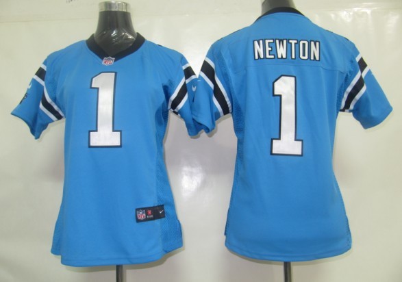 Nike Panthers 1 Newton Blue Game Women Jerseys - Click Image to Close