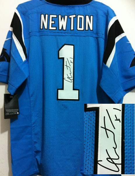 Nike Panthers 1 Newton Blue Signature Edition Jerseys