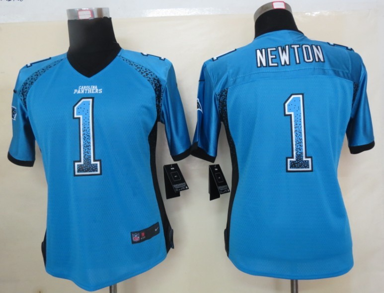 Nike Panthers 1 Newton Blue Women Elite Drift Jersey - Click Image to Close