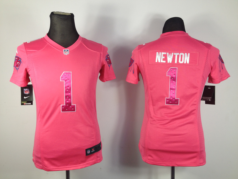 Nike Panthers 1 Newton Pink Women Jerseys