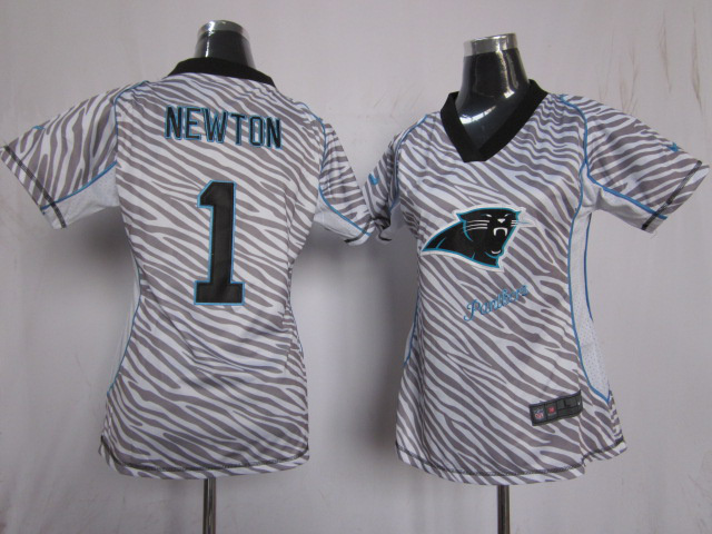 Nike Panthers 1 Newton Women Zebra Jerseys