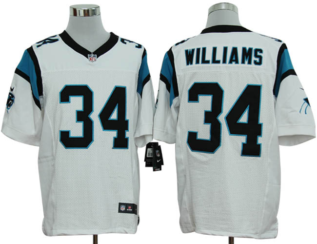 Nike Panthers 34 Williams White Elite Jersey - Click Image to Close