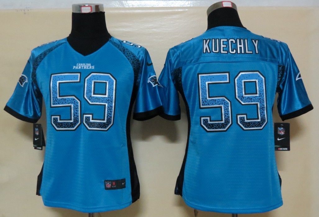 Nike Panthers 59 Kuechly Blue Women Elite Drift Jersey