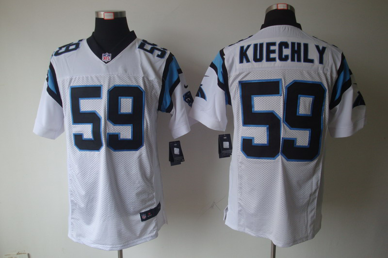 Nike Panthers 59 Kuechly White Elite Jersey - Click Image to Close
