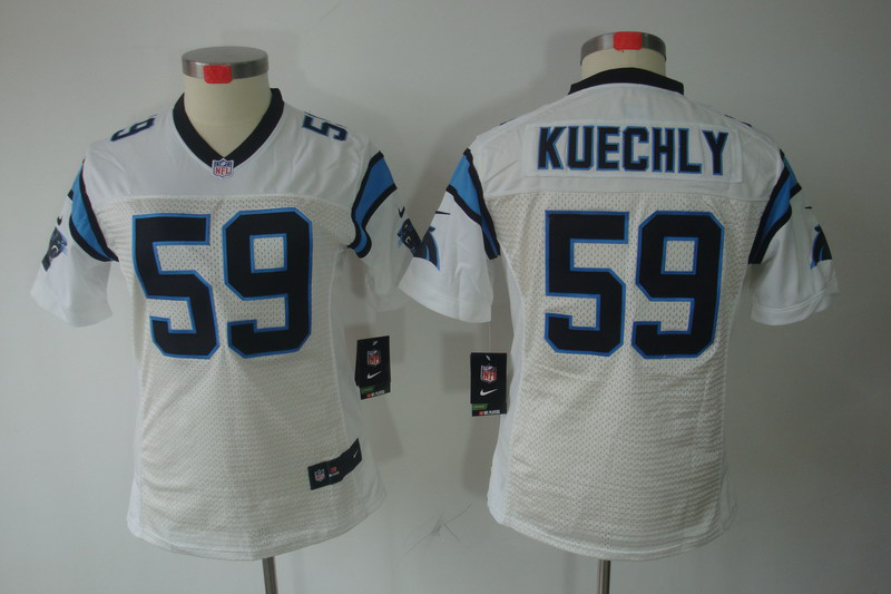 Nike Panthers 59 Kuechly White Women Elite Jerseys