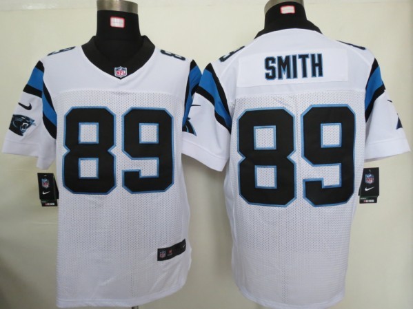 Nike Panthers 89 Smith White Elite Jersey