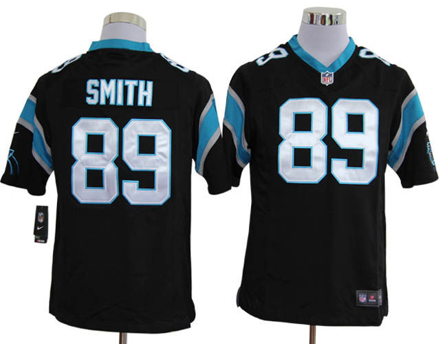 Nike Panthers 89 Smith black Game Jerseys
