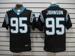 Nike Panthers 95 Johnson Black Elite Jerseys