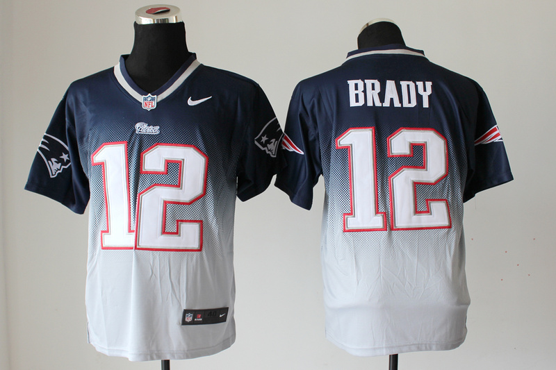 Nike Patriots 12 Brady Fadeaway Elite Drift II Jersey