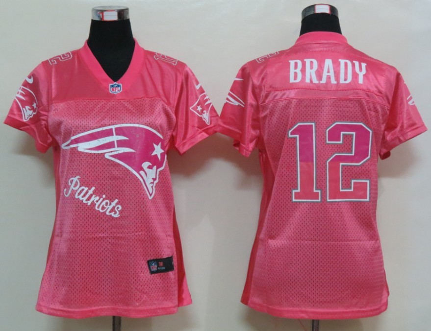 Nike Patriots 12 Brady Pink Fem Fan Women Elite Jerseys