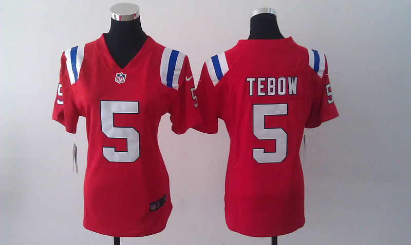 Nike Patriots 5 Tebow Red Women Game Jerseys