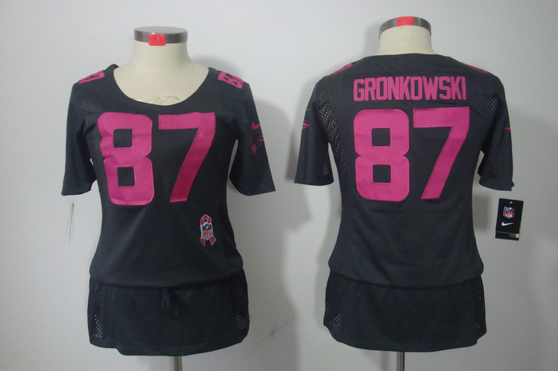 Nike Patriots 87 Gronkowski Grey Women Elite Skirts