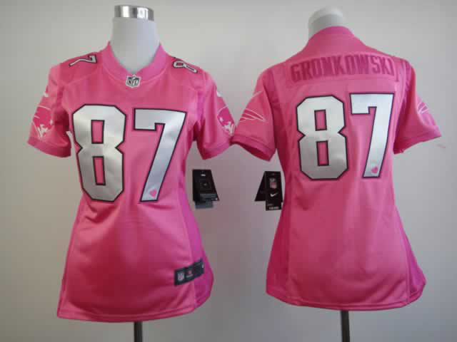 Nike Patriots 87 Gronkowski Pink Love's Women Jerseys