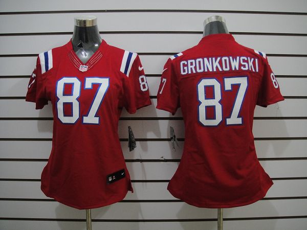 Nike Patriots 87 Gronkowski Red Women Limited Jerseys