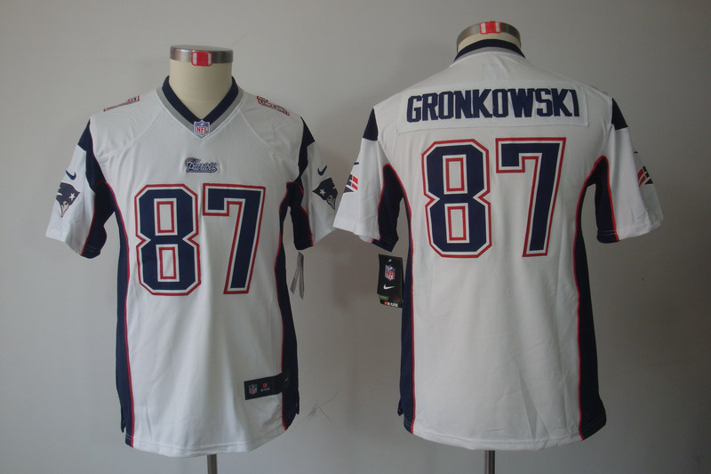Nike Patriots 87 Gronkowski White Kids Limited Jerseys - Click Image to Close