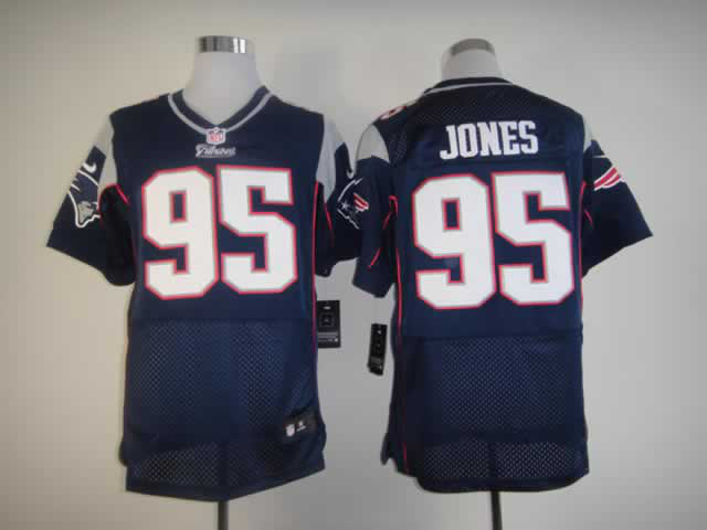 Nike Patriots 95 Jones Blue Elite Jerseys