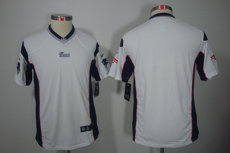 Nike Patriots Blank White Kids Limited Jerseys