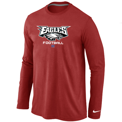 Nike Philadelphia Eagles Critical Victory Long Sleeve T-Shirt Red - Click Image to Close