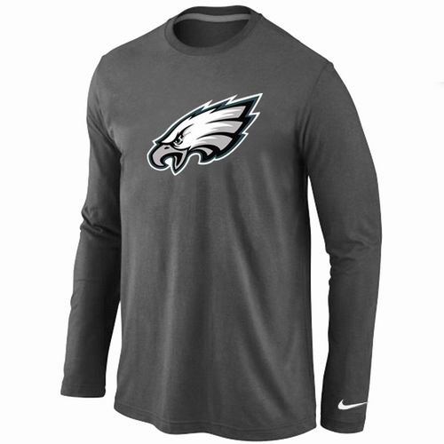Nike Philadelphia Eagles Logo Long Sleeve T-Shirt D.Grey - Click Image to Close