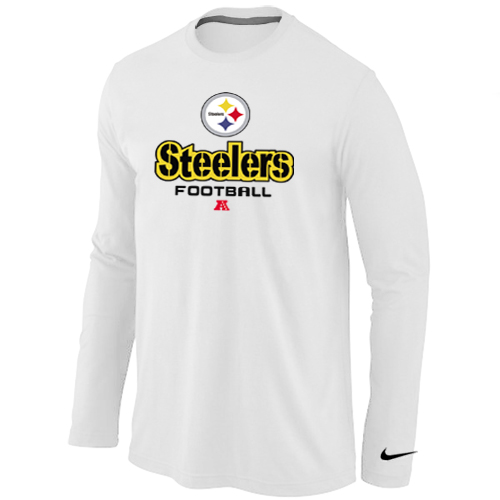Nike Pittsburgh Steelers Critical Victory Long Sleeve T-Shirt White - Click Image to Close
