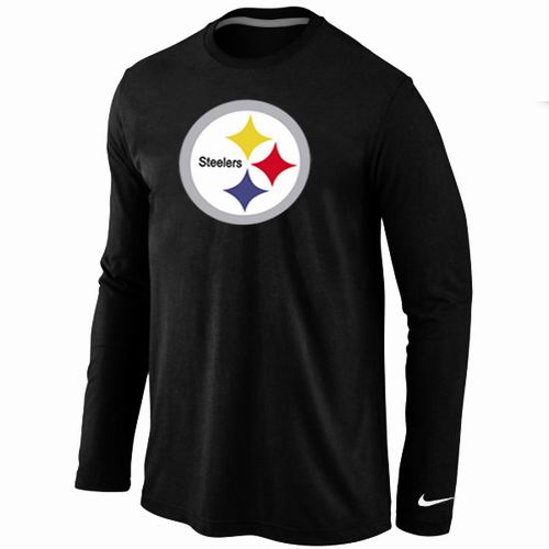 Nike Pittsburgh Steelers Logo Long Sleeve T-Shirt black - Click Image to Close