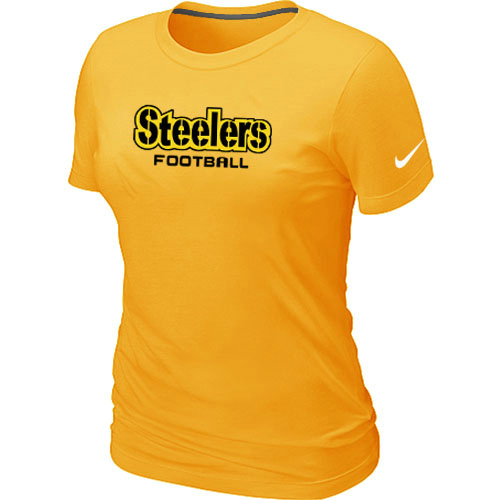 Nike Pittsburgh Steelers Sideline Legend Authentic Font Women's T-Shirt Yellow