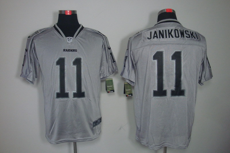 Nike Raiders 11 Janikowski Lights Out Grey Elite Jerseys
